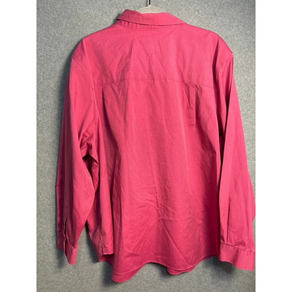 Talbots Women's Petites 20W Wrinkle Resistant Button Up Shirt 100% Cotton Pink - Picture 6 of 9